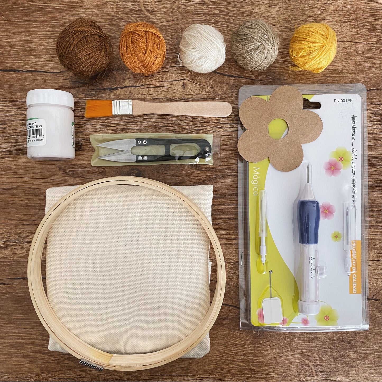 Kit de Punch Needle/ Tote bag flores - Chica Yeyé Mx