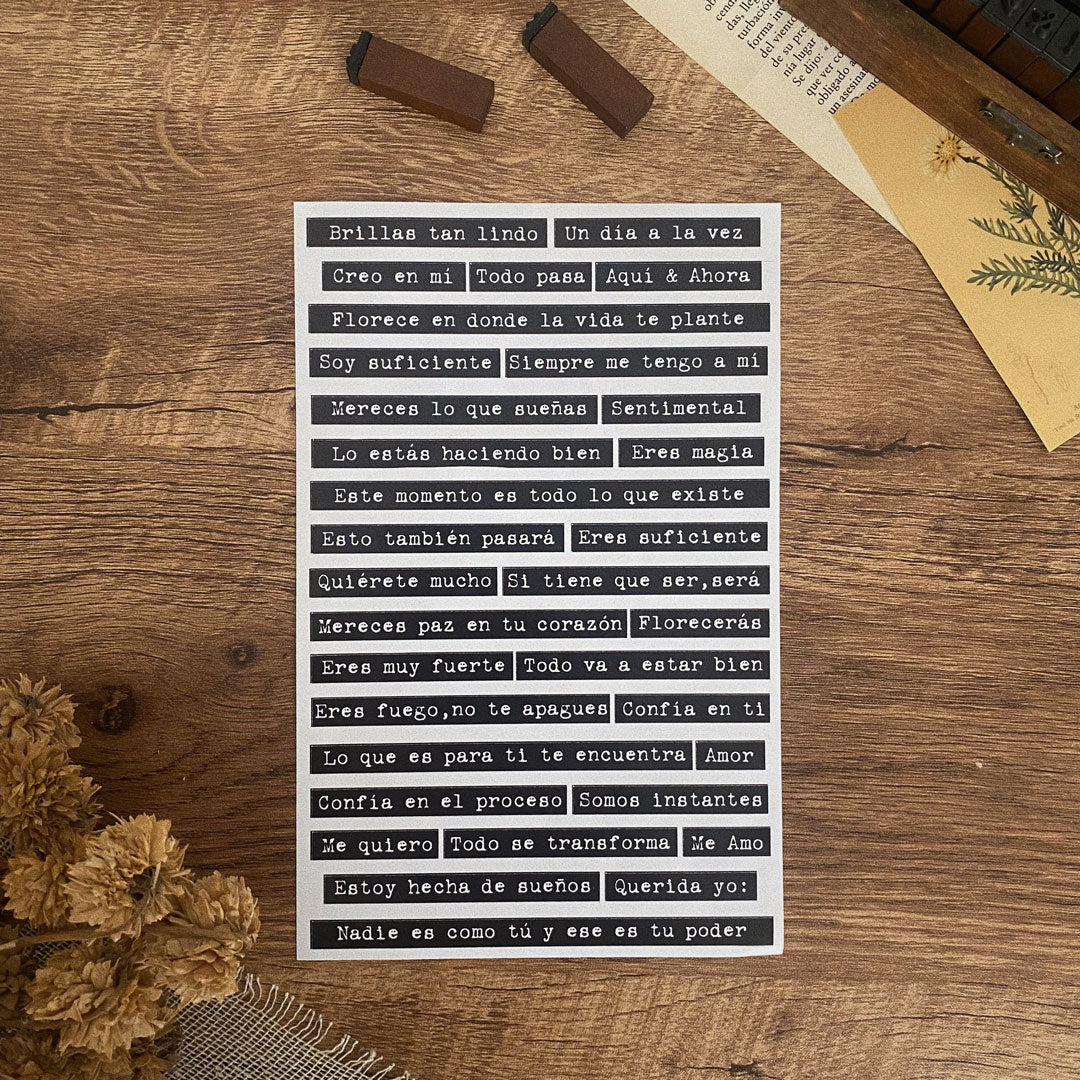 Planilla de stickers/ Frases