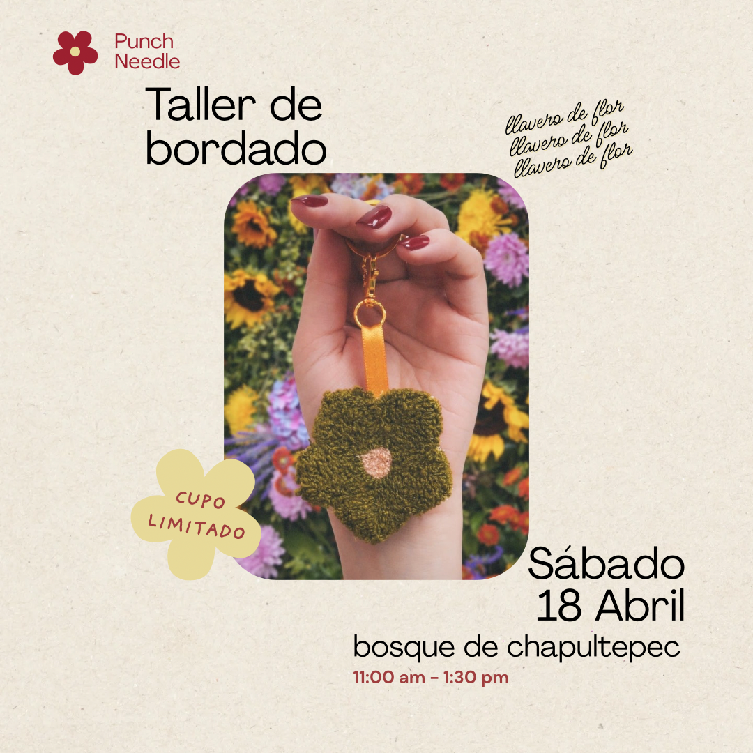 Taller presencial de bordado | Llavero flor