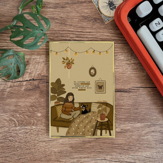 Postal enmarcada /No olvides que está viviendo