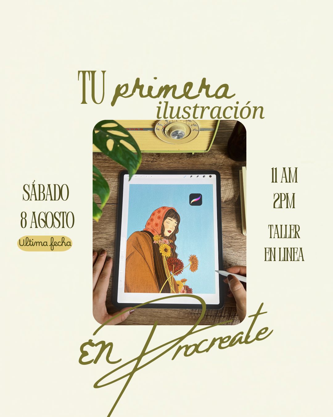 Taller de Procreate | Crea tu primera ilustración en Procreate  🎨  8 AGOSTO