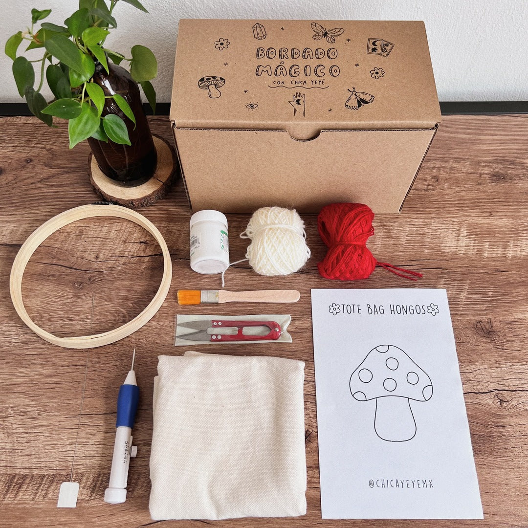 Kit de Punch Needle/ Tote bag hongos
