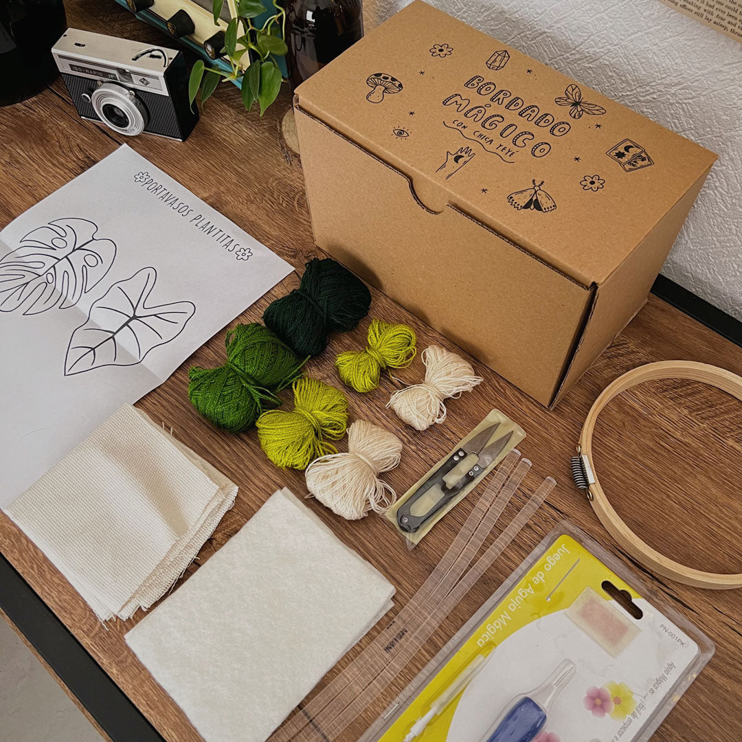 Kit de Punch Needle/ Portavasos Plantitas - Chica Yeyé Mx